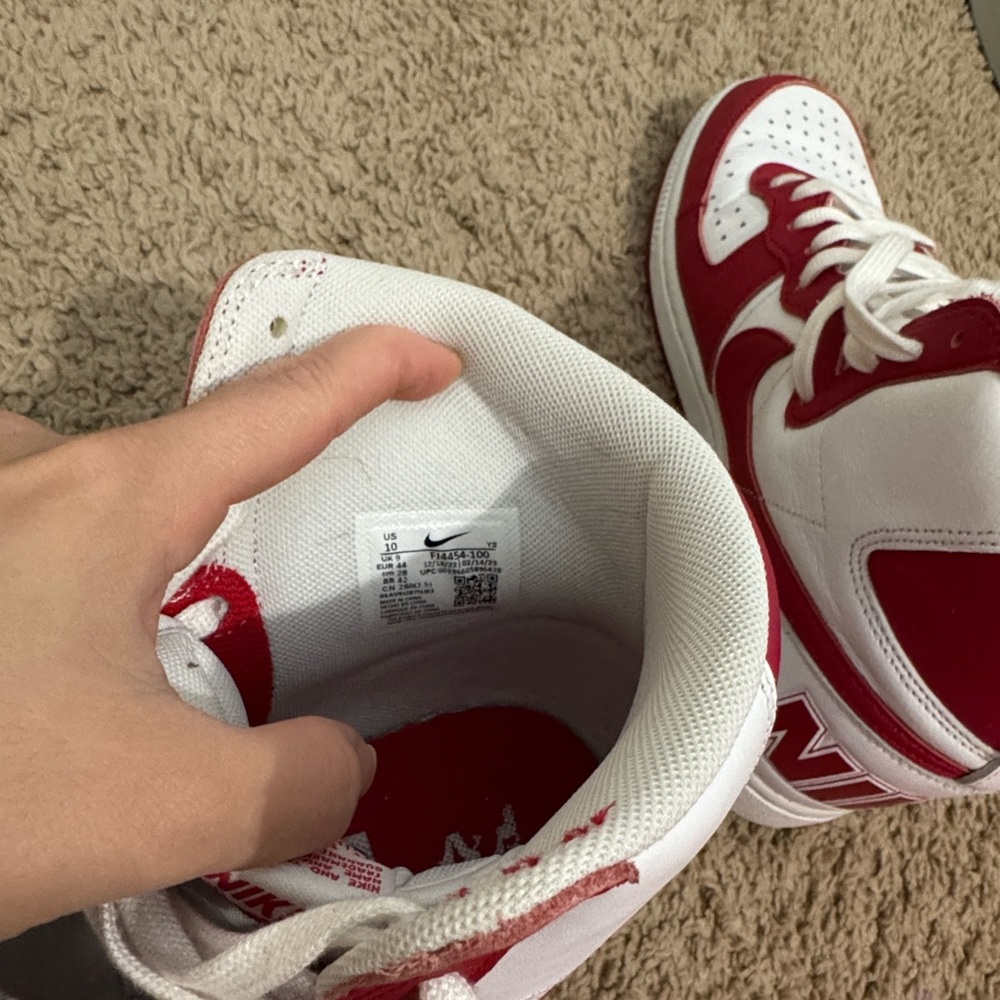 Nike Terminator High Retro University Red White Men’s Size 10 - Picture 10 of 10
